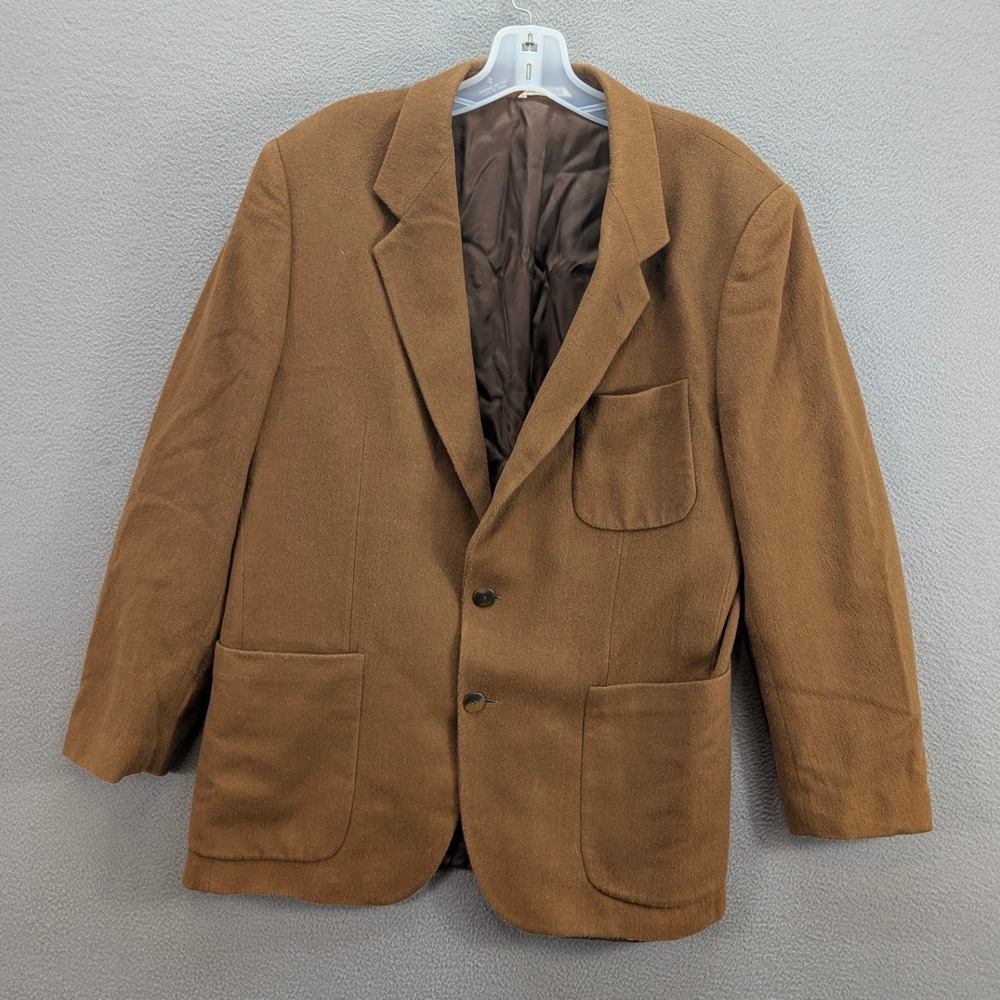 Saks Fifth Avenue Womens Blazer Jacket Cashmere Wool? Italy Classic Brown Large? - Picture 2 of 10